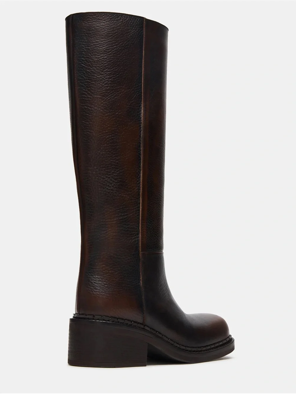 Steve Madden Davos Tall Over-the-Knee Leather Boots in Dark Brown
